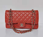 Chanel2.55 Series Flap Bag Original Caviar Leather 1112 in Red with Silver Hardware 1112