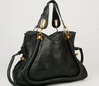 Chloe Paraty Juboo Shoulder Bags Calf Leather Black 29885 29885