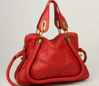 Chloe Paraty Shoulder Bags Calf Leather Red 29883 29883