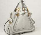 Chloe Paraty Shoulder Bags Snake Veins Leather Gray 29883 29883