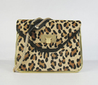 Chloe Sally Pony Hair Satchel Leopard 50898 apricot 50898