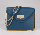 Chloe Sally Shoulder Bags Calf Leather Navy Blue 508914 508914