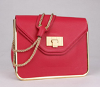 Chloe Sally Shoulder Bags Calf Leather Plum-Red 508914 508914