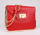 Chloe Sally Shoulder Bags Calf Leather Red 508914 27 x 20 x 14cm