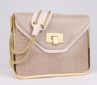 Chloe Sally Shoulder Bags Snake Veins Leather Apricot 508914 508914