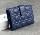 Dior Bi-Fold Wallet Sheepskin Leather DS023 Darkblue DS023