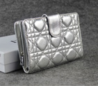 Dior Bi-Fold Wallet Sheepskin Leather DS023 Silver DS023