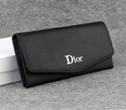 Dior Cowhide Leather Long Leather Wallet 1056 Black 1056