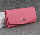Dior Cowhide Leather Long Leather Wallet 1056 Pink 1056