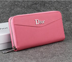 Dior Cowhide Leather Long Leather Wallet 1057 Pink 1057