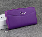 Dior Cowhide Leather Long Leather Wallet 1057 Purple 1057