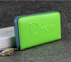 Dior Cowhide Leather Long Leather Wallet with Embossed 1098 Lightgreen 1098