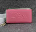 Dior Cowhide Leather Long Leather Wallet with Embossed 1098 Pink 1098