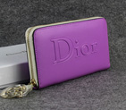 Dior Cowhide Leather Long Leather Wallet with Embossed 1098 Purple 1098
