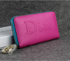 Dior Cowhide Leather Long Leather Wallet with Embossed 1098 Rose 1098