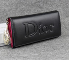 Dior Cowhide Leather Long Leather Wallet with Embossed 5192 Black 5192