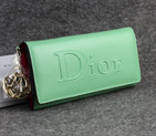 Dior Cowhide Leather Long Leather Wallet with Embossed 5192 Green 5192