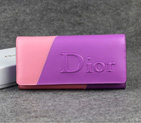 Dior Cowhide Leather Long Leather Wallet with Embossed 5192 Pink&Purple 5192