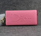 Dior Cowhide Leather Long Leather Wallet with Embossed 5192 Pink 5192