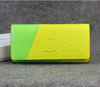 Dior Cowhide Leather Long Leather Wallet with Embossed 5192 Yellow&Green 5192