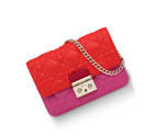 Dior Mini Promenade pouch in red, Papaye and Rose The lambskin S0252OTRI M79D