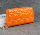 Dior Patent Leather Long Leather Wallet 1098 Orange 1098
