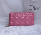 Dior Patent Leather Long Leather Wallet 1098 Pink 1098