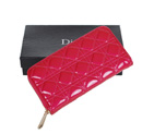Dior Patent Leather Long Leather Wallet 31101 Rose 31101