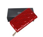 Dior Patent Leather Long Leather Wallet 31102 Red 31102
