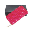 Dior Patent Leather Long Leather Wallet 31102 Rose 31102