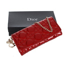 Dior Patent Leather Long Leather Wallet 31104 Red 31104