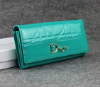 Dior Patent Leather Long Leather Wallet 5192 Green 5192