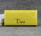 Dior Patent Leather Long Leather Wallet 5192 Lemon 5192