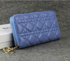 Dior Sheepskin Leather Long Leather Wallet 1098 Lightblue 1098