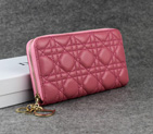 Dior Sheepskin Leather Long Leather Wallet 1098 Peach 1098