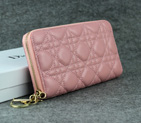 Dior Sheepskin Leather Long Leather Wallet 1098 Pink 1098