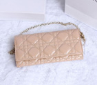 Dior Sheepskin Leather Long Leather Wallet with chain 1078 Apricot 1078