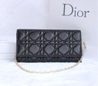 Dior Sheepskin Leather Long Leather Wallet with chain 1078 Black 1078