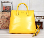 Dior Tote Bag Original Leather D0908 Yellow D0908