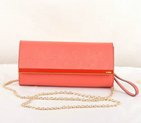 Fendi Pequin Rush Saffiano Pouchette Clutch F2558 Red F2558