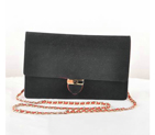 Fendi Toujour Gold Chain Clutch Suede 8M0291 Black 8M0291