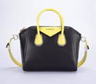 Givenchy Antigona Bag Claf Leather Black and Yellow G028