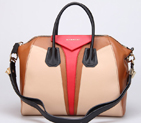 Givenchy Small Antigona Bag Smooth Leather 8887 Camel&Red 8887