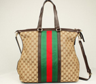 Gucci 309620 Rania Canvas Top Handle Bag Dark Brown 309620