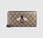 Gucci Bee print GG Supreme zip around wallet 451273 K5V1N 8666 451273