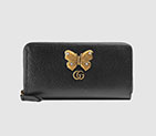 Gucci Leather zip around wallet with butterfly 499363 CAOGT 1081 499363