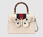 Gucci Ostrich top handle bag with moth 488691 EVKET 9680 488691