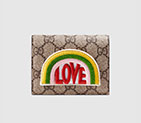 Gucci Rainbow soft GG Supreme card case 476412 K9G2G 9789 476412