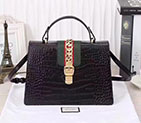 Gucci Sylvie crocodile top handle bag 431665 DVU0G 1000 431665