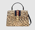 Gucci Sylvie leopard print top handle bag 431665 D4HCG 8020 431665